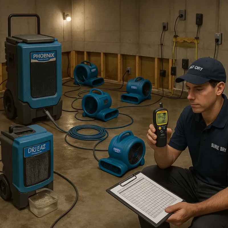 Structural Drying and Dehumidification process in Gardnertown, NY